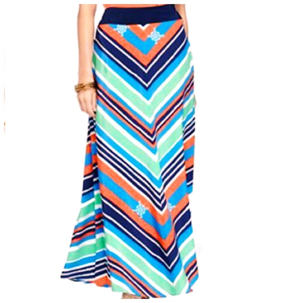 Lily Pulitzer Kelli-Lyn Silk Striped Maxi Skirt Size 4
